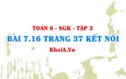 Bài 7.16 trang 37 Toán 6 Tập 2 Kết nối tri thức